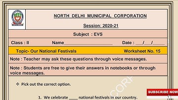 Class 2 EVS (Week 15) Our National Festivals |Knowledge Kingdom |Worksheet Solutions English Medium