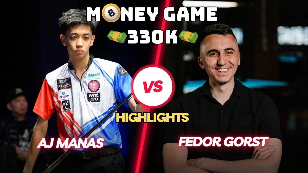 BILLIARDS HIGHLIGHTS | AJ MANAS - FEDOR GORST | EXHIBITION MATCH | 10 BALL RACE 18/4 |