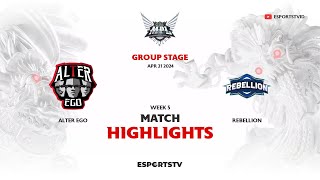 Alter Ego vs Rebellion HIGHLIGHTS MPL ID S13 | RBL VS AE ESPORTSTV