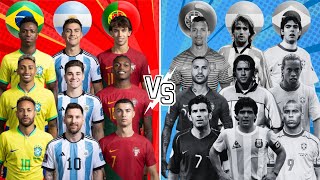 New Brazil Argentina Portugal 🆚 Old Brazil Argentina Portugal (Ronaldo Messi Maradona Ronaldinho)💪⚽🔥
