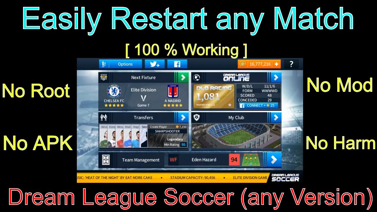 How to restart any match in Dream League Soccer to avoid Losing? [no Root, no APK, no Mod]