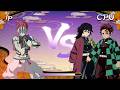 Akaza (Infinity Castle) vs. Tanjiro (Infinity Castle) and Giyu - Demon Slayer 2K 60FPS Gameplay