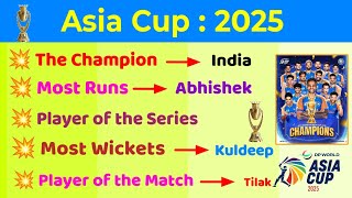 Asia Cup 2025 | 50 MCQs with Answers | Asia Cup Quiz | India vs Pakistan Final:| India #asiacup2025 