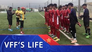 Các cầu thủ ĐT U15 Việt Nam hứng khởi bước vào buổi tập đầu tiên tại J-Green Sakai | VFF Channel