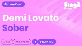 Demi Lovato - Sober (Lower Key) Karaoke Piano Resimi