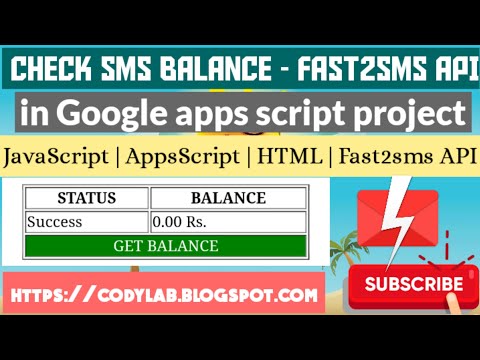 fast2sms balance check apps script - CodyLab