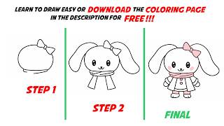 How to draw a CUTE CINNAMOROLL FROM SANRIO easy step by step