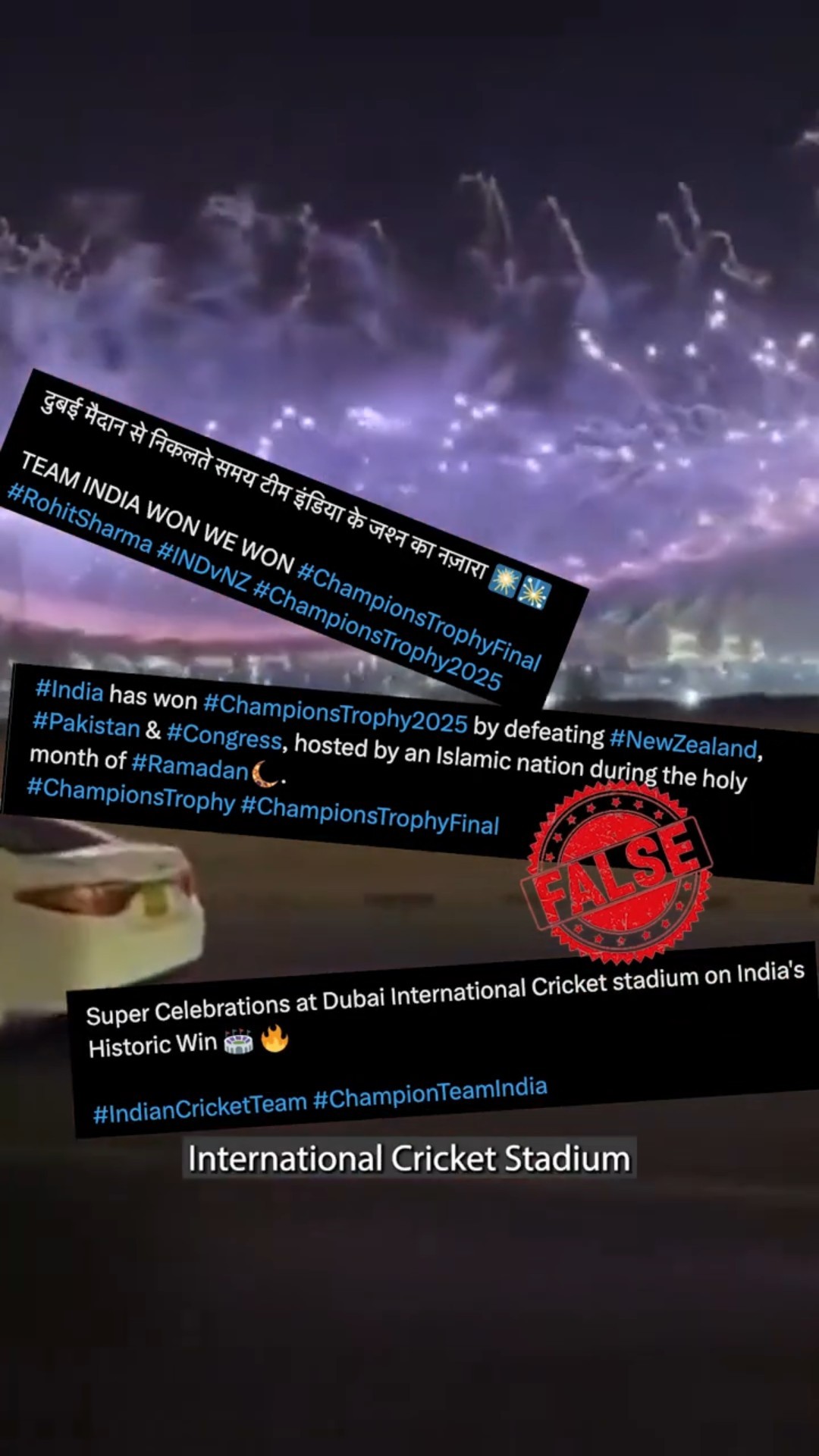 Fact Check: No, Video Doesn't Show Fireworks In Dubai After India's Champions Trophy Win