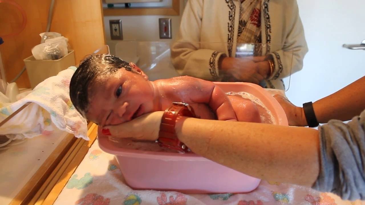 Reyan's First Bath at Swedish Medical Center