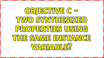Objective C - Two synthesized properties using the same Instance Variable? (2 Solutions!!)