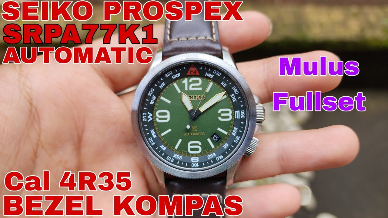 SOLD SEIKO PROSPEX SRPA77K1 AUTOMATIC KOMPAS BEZEL GREEN DIAL MULUS FULLSET  FOLLOW IG LakoneWatch - YouTube