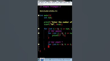 Mirrored Right Triangle Pattern using C programming Part 4