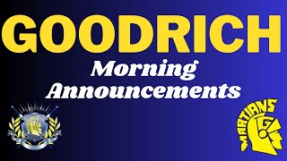 Goodrich High School Announcements for Monday, 1-8-2024