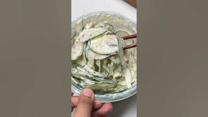 Viral Creamy Cucumber Salad #shorts #recipe #easyrecipe #cucumbersalad
