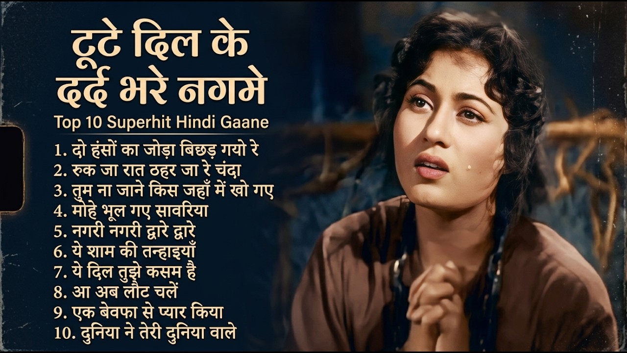 टूटे दिल के दर्द भरे नगमे | Top 10 Superhit Hindi Gaane | दो हंसों का जोड़ा बिछड़ गयो | Old Is Gold