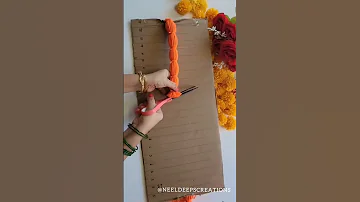 Easy Quick Way To Make 28 Marigold PomPom Flowers In One Go Without Wasting Wool 