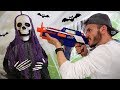 NERF VS CAVEIRA DE HALLOWEEN!! Quem Ganhou?