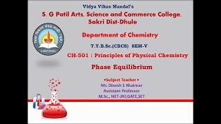 TYBSC CH 501 Sem-V Phase Equilibrium Lecture 9: Ferric Chloride-Water (FeCl3-H2O) system