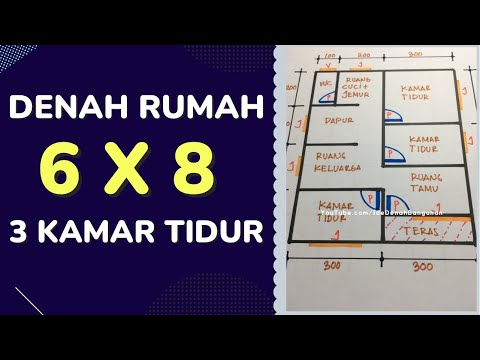 Denah Rumah 6x8 3 Kamar Tidur 1 Lantai Yang Bagus