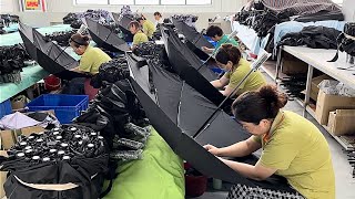 The process of mass handmade umbrellas, a remarkable umbrella factory in China