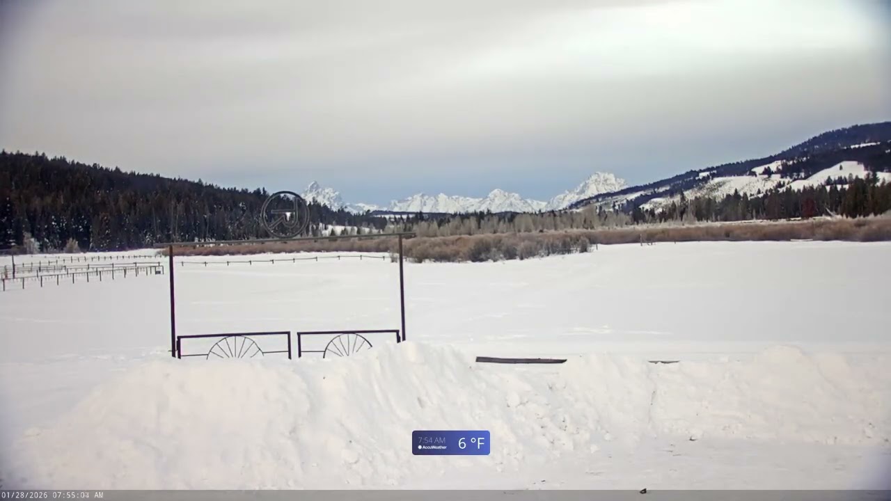 Teton Time Lapse of sunrise view from Turpin Meadow on January 28, 2026