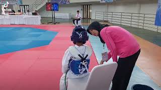 kejuaraan taekwondo liga pelajar kab.bogor 2024 piala bapopsi. M. abian sudut biru menang