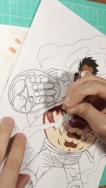 Luffy Gear4 Boundman coloring process #shorts #animeshorts #anime #animeart #onepiece #monkeydluffy