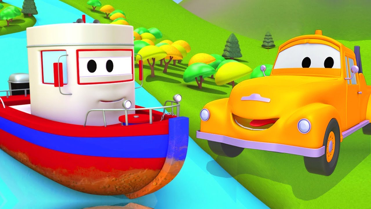 Afrikaanse Kinder Animasie - Die Boot - Tom Die Insleep Voertuig in Car City 🚗 Animasie vir Kinders