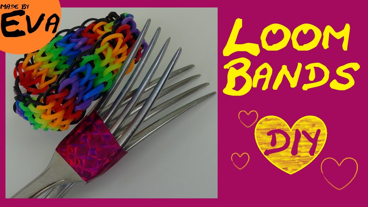 Rainbow Loom Bands Triple Single Armband Ohne Loomboard Selber Machen Diy Loom Mit Gabel Youtube