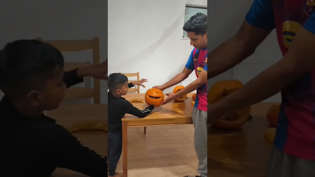 Watch this epic father-son pumpkin carving. 