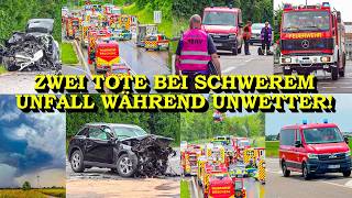 +++ ZWEI TOTE NACH FRONTALCRASH IM UNWETTER +++ GEWITTER MIT STARKREGEN IM SÜDWESTEN | GROSSEINSATZ