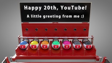 Happy 20th YouTube! 🎉 Thank You ❤️ Marble Run Animation V18 (C4D4U)