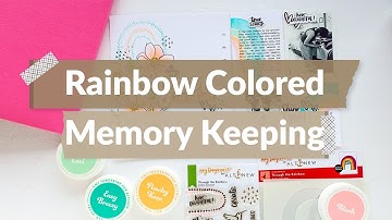 Rainbow Colored Memory Keeping Layouts | Inspired By A Card with Nathalie