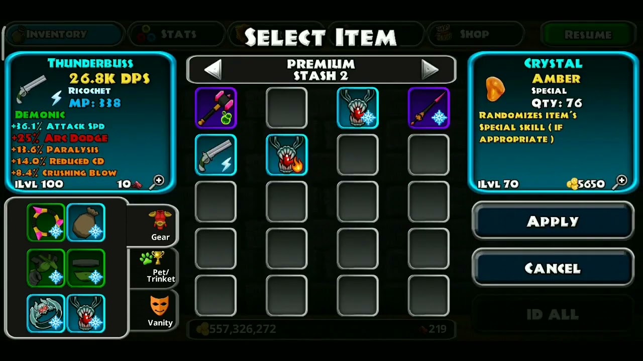 How to change skill and class on a weapon in dungeon quest