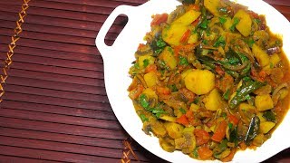 Potato Mushroom Curry - Vegan Recipes - Indian Aloo Masala - Potato Curry - Easy Potato Curry -
