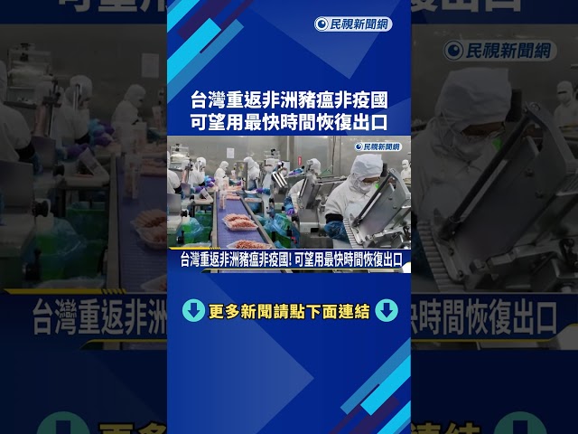 台灣重返非洲豬瘟非疫國! 可望用最快時間恢復出口－民視新聞