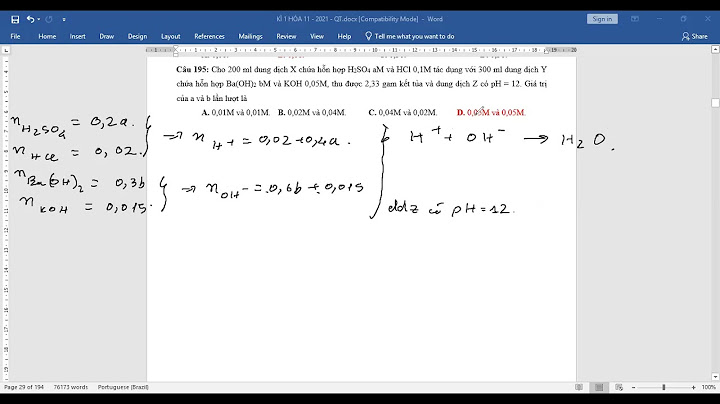 Trộn 200 ml dung dịch hcl có ph = 1