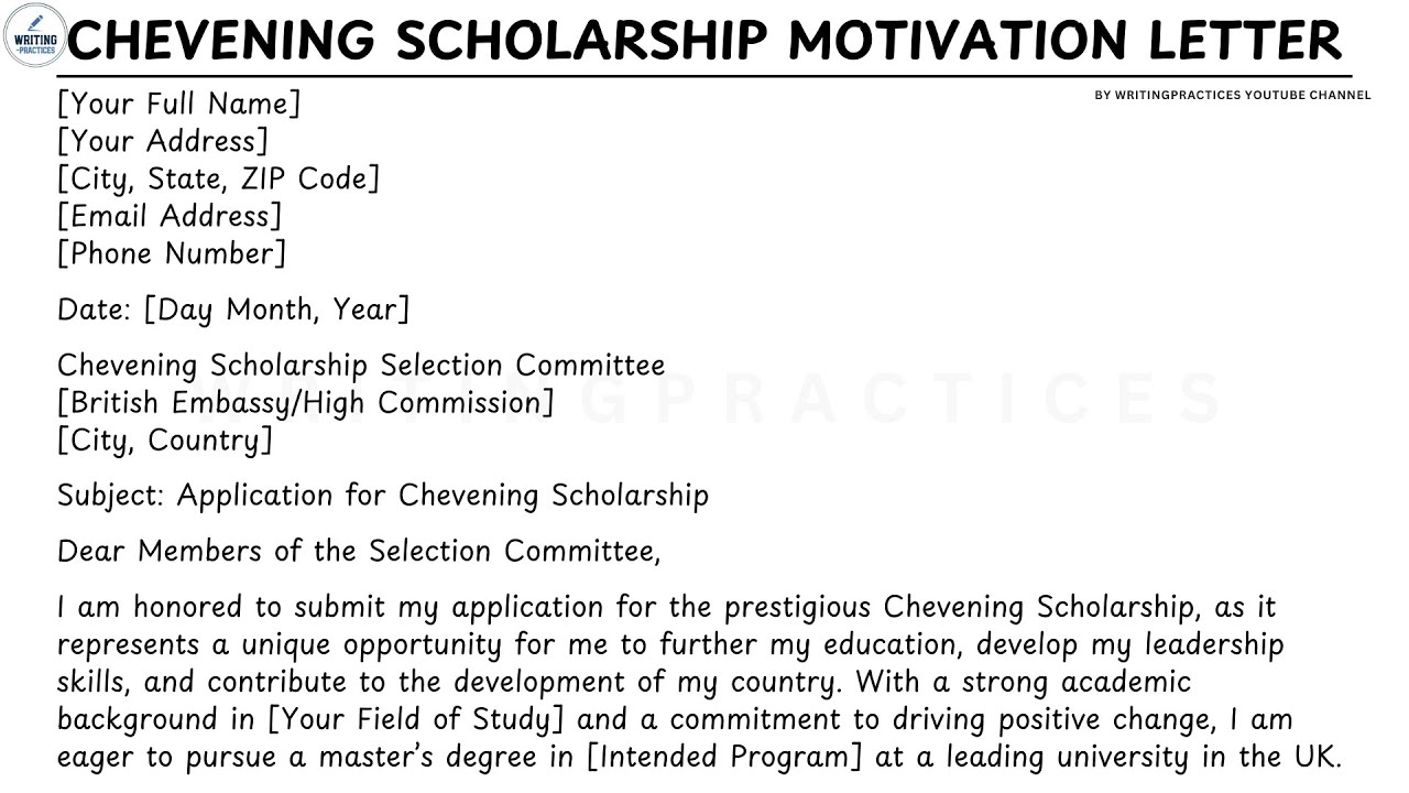 How To Write A Motivation Letter for Chevening Scholarship Steps Guide ...