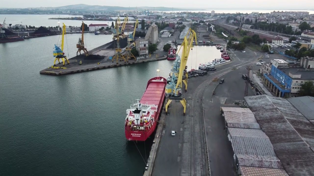 Port Burgas relax aerial video.