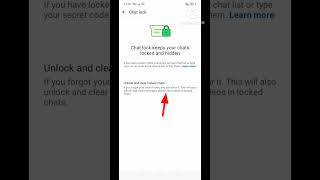 unlock and clear locked chats whatsapp | How to unlock whatsapp chat lock #shorts #trending