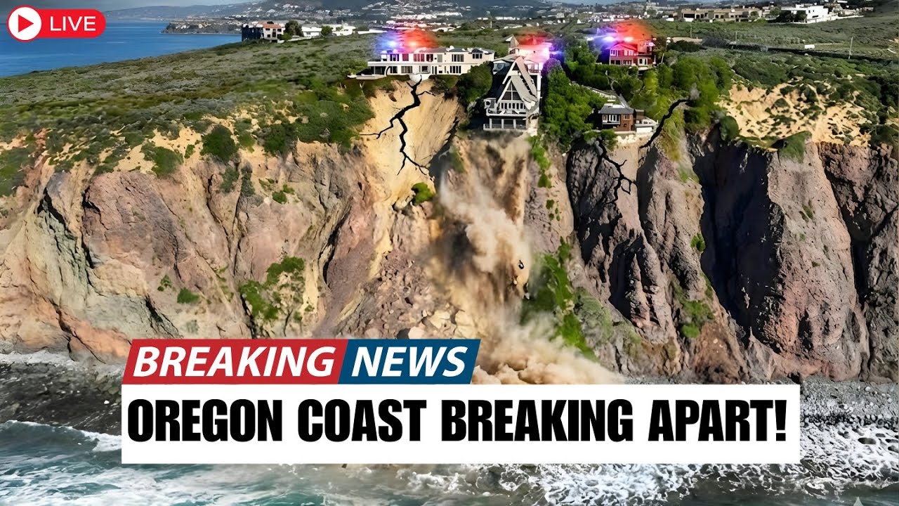1 MINUTES AGO! Oregon Coast COLLAPSING — Giant Waves Follow 6.0 Earthquake and Axial Volcano Blast