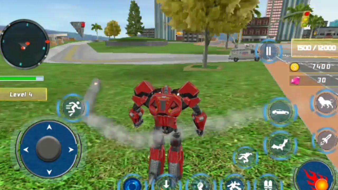 Lion robot car game 2021-flying bat robot game