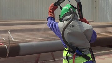 SANDBLASTING PROCESS ON STEEL PIPE