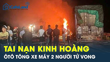 Tai nạn kinh hoàng ở Hà Nội: Ôtô tông trực diện xe máy rồi bốc cháy dữ dội, 2 người tử vong tại chỗ