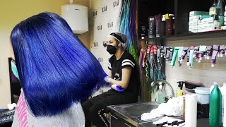 Как покрасить волосы в яркий цвет. Цветная растяжка цвета в технике шатуш.