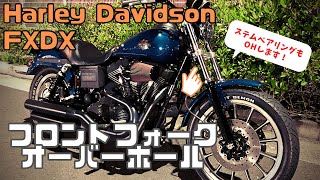 【ハーレー】ツインカム ダイナ FXDX フロントフォークとステムベアリングのオーバーホール動画【Harley Davidson】
