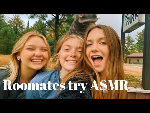 roommates try asmr!!! hair play and tapping