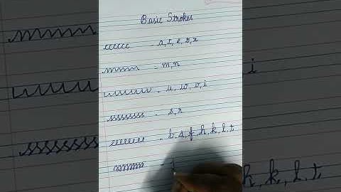 Basic strokes|cursive handwriting for beginners|Easy way to write cursive #shorts #youtube shorts