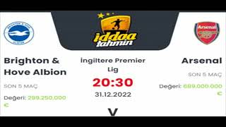 Brighton Arsenal İddaa Tahminleri 31 Aralık 2022 #iddaa
