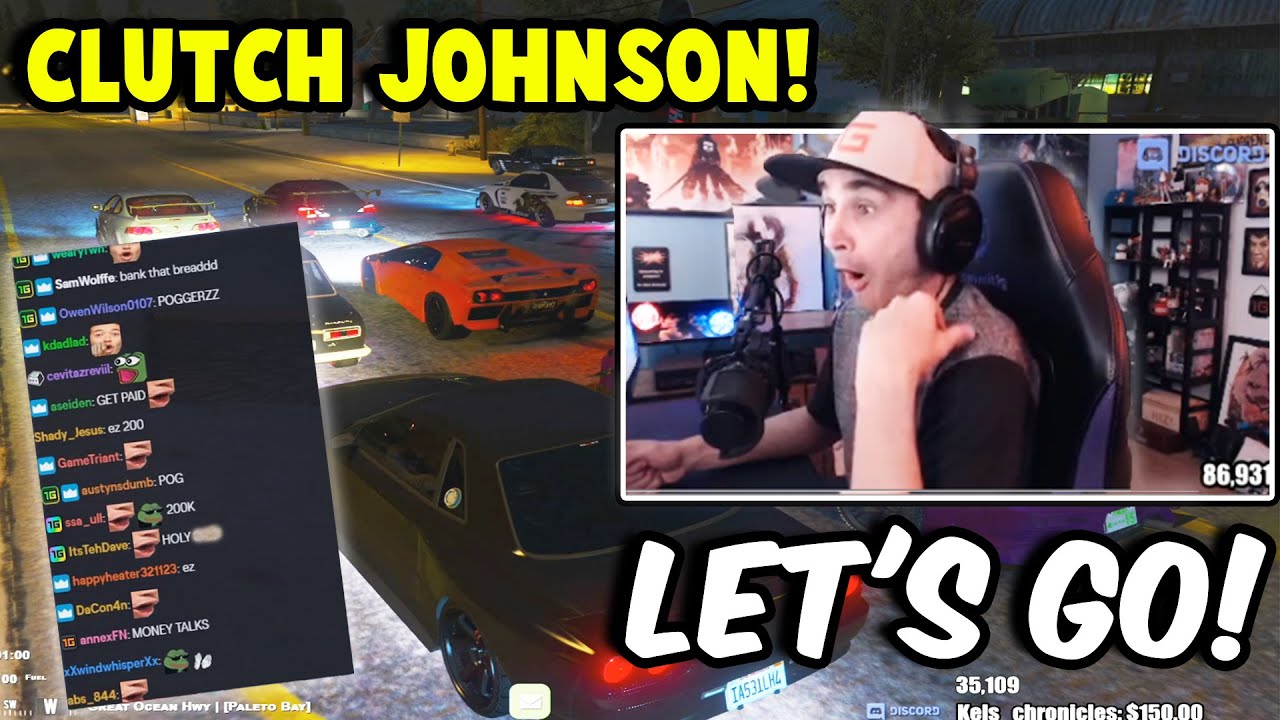 Summit1g HUGE 200k Race - Clutch Johnson with Chat Reaction! | GTA 5 Roleplay NoPixel